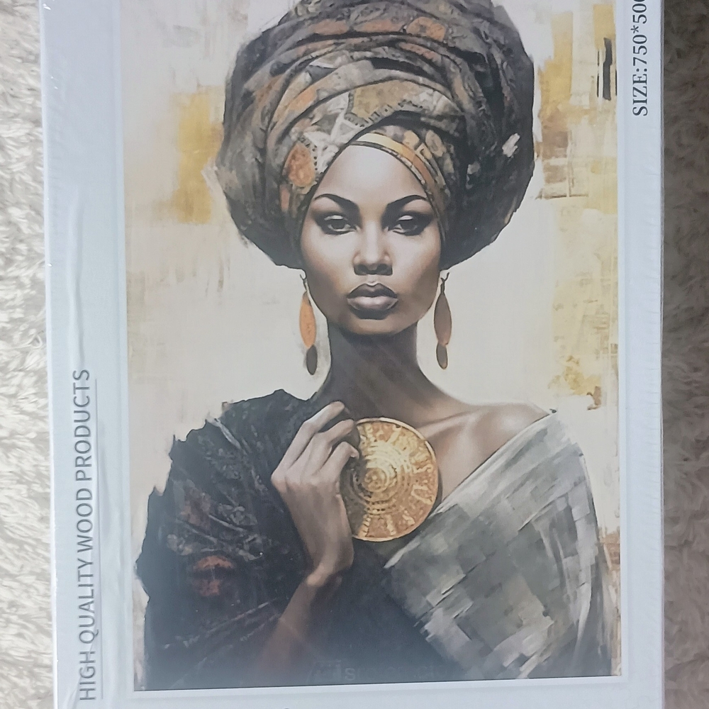 1000 Piece Puzzle Featuring African Woman in Brown & Gold Tones